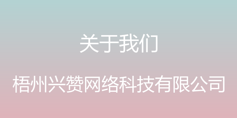 关于我们 - 梧州兴赞网络科技有限公司